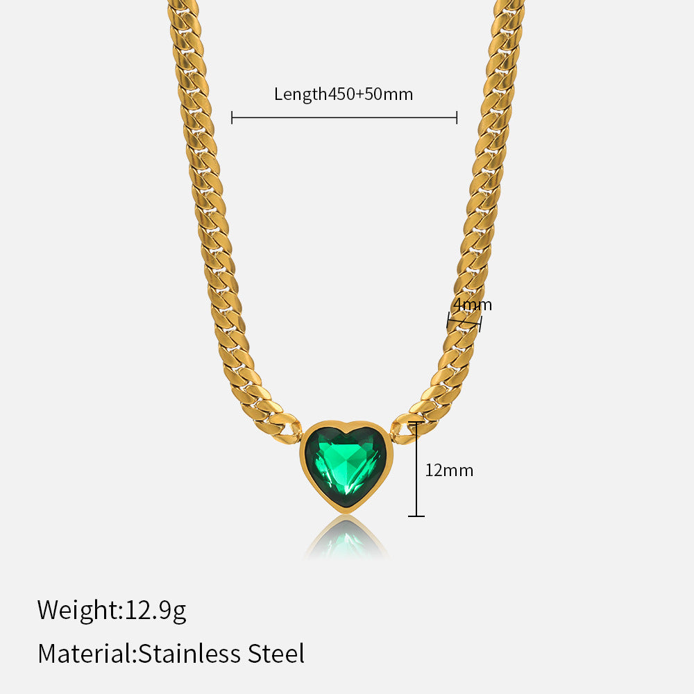 Viral Heart Necklace Set & Bracelet