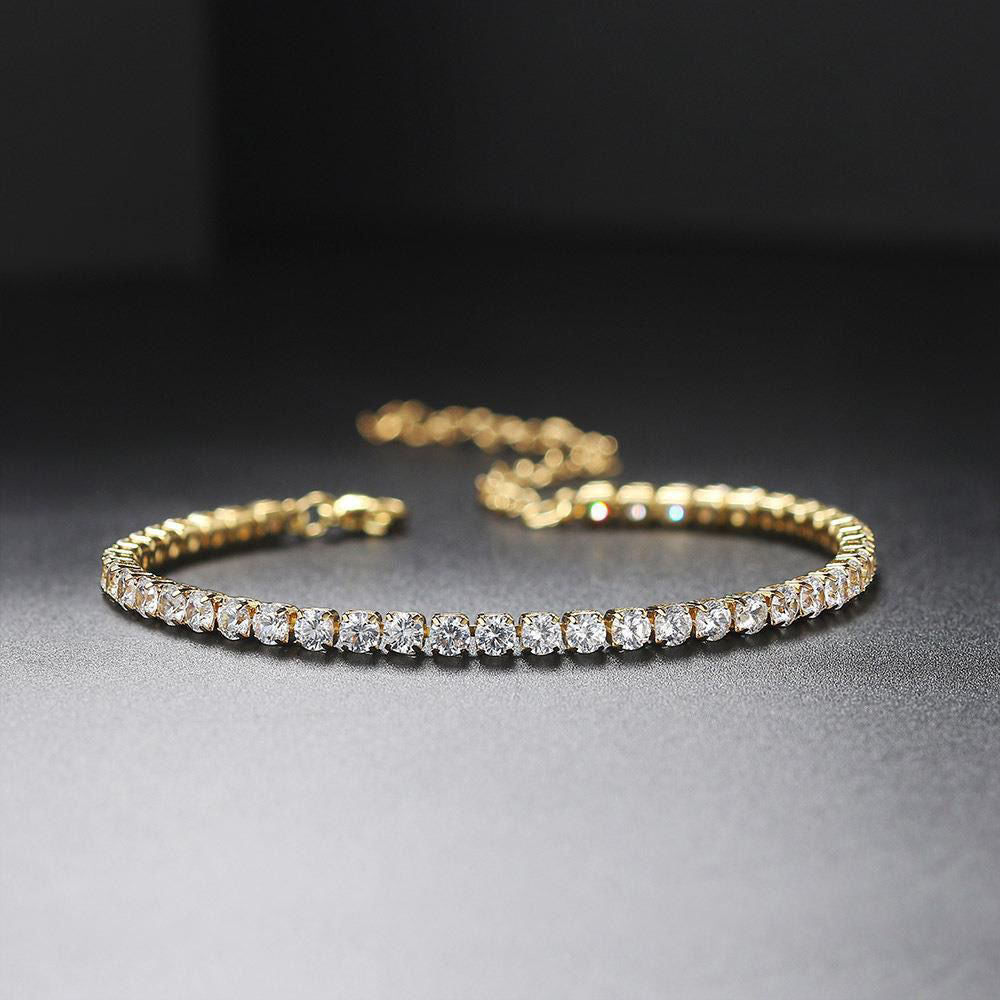 The new cross-border stainless steel diamond bracelets from Europe and the United States are cold and indifferent, and there are many rows of diamond micro-inlaid zircon jewelry, men's and women's hand jewelry