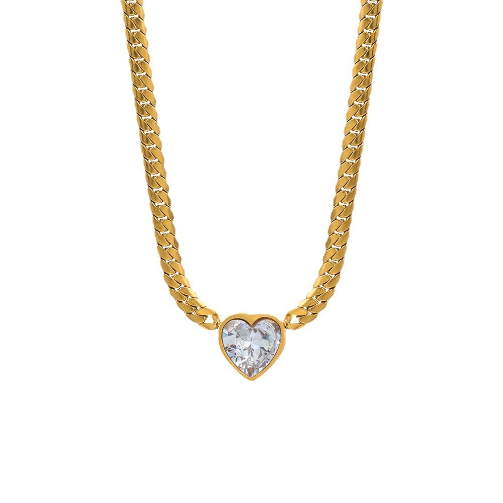 Viral Heart Necklace Set & Bracelet