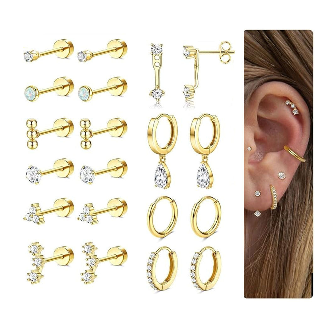 Multi Flat Back Earring