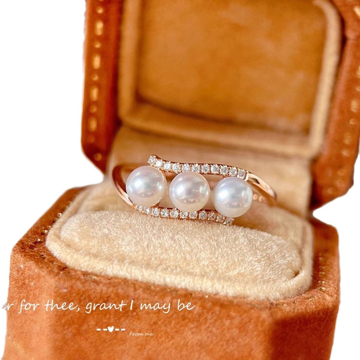 Pearl Ring Full of Diamonds