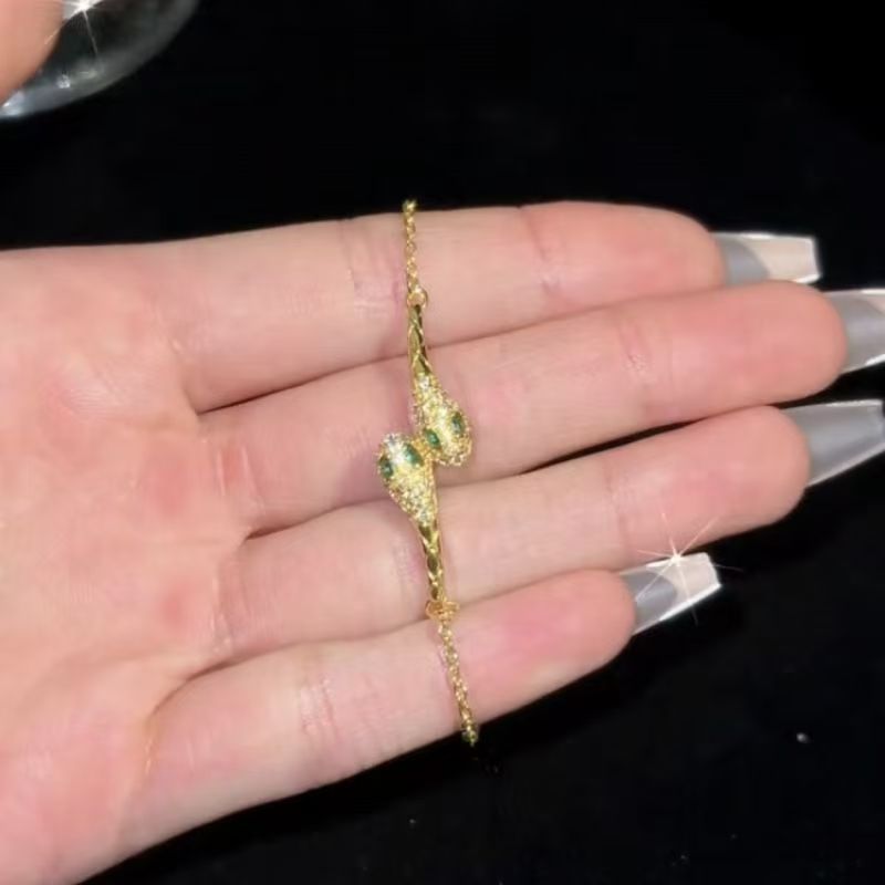 In 2025, it will be hot-selling, light luxury, fashionable, high-end spirit snake ankle chain, elegant niche design, versatile niche design