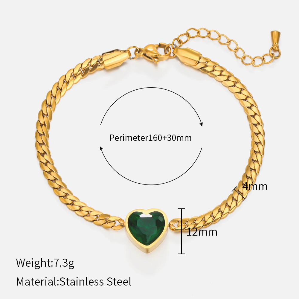Viral Heart Necklace Set & Bracelet
