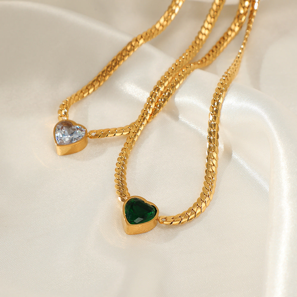 Viral Heart Necklace Set & Bracelet