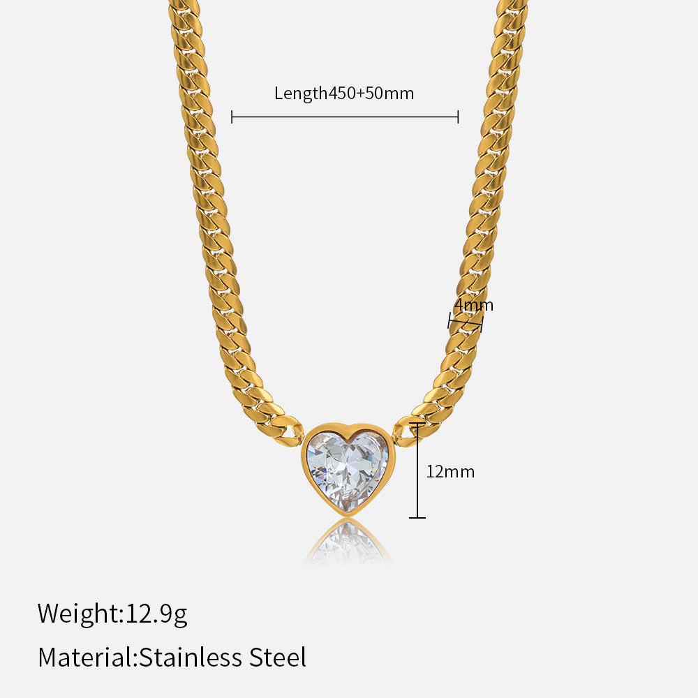 Viral Heart Necklace Set & Bracelet