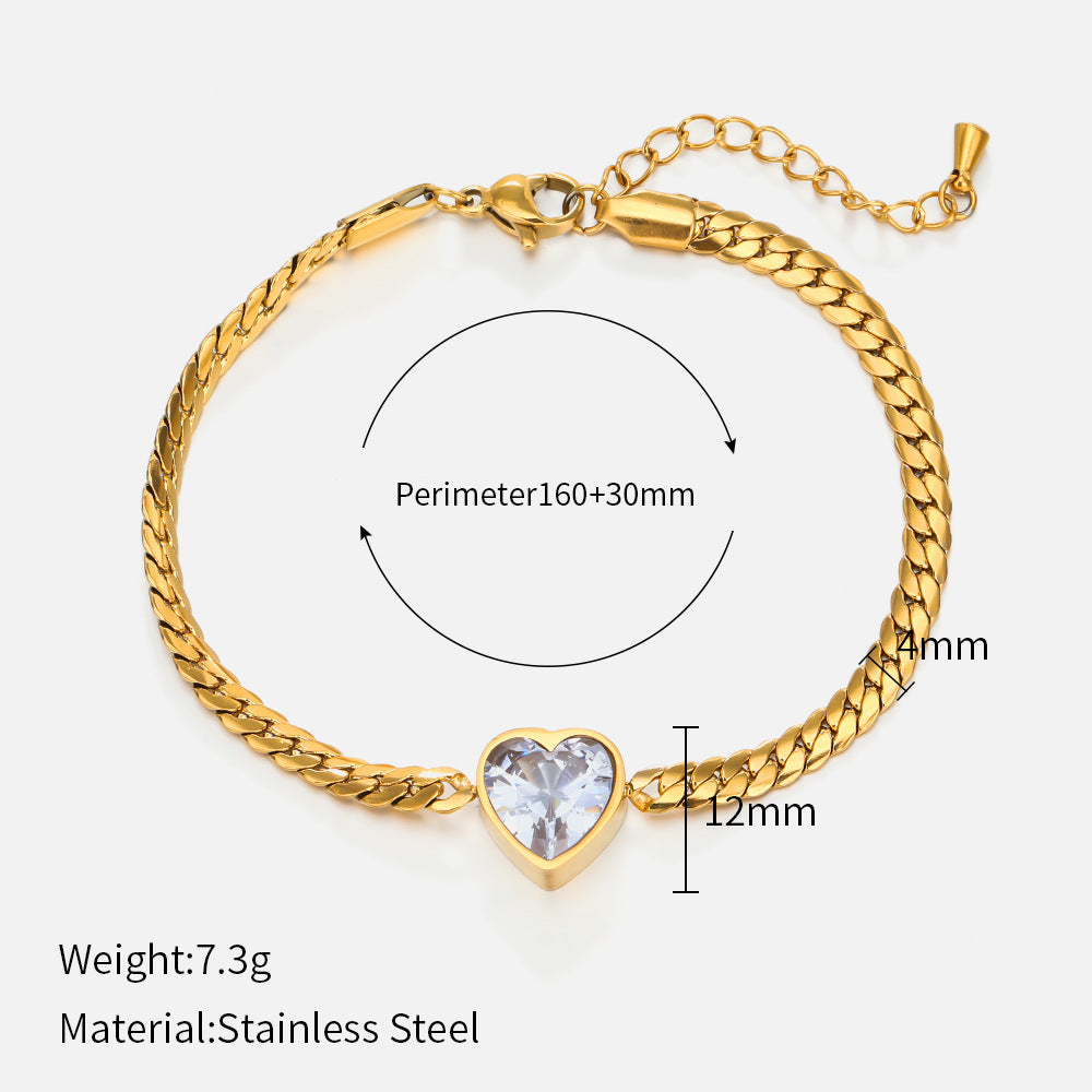Viral Heart Necklace Set & Bracelet