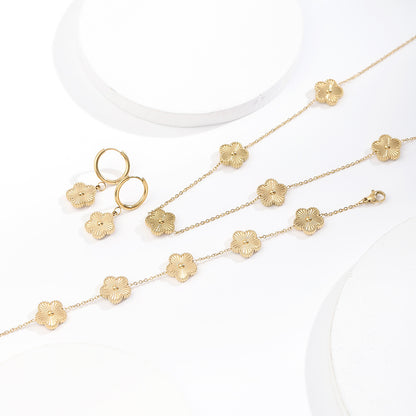 Vintage Clover Bracelet, Necklace and Earring