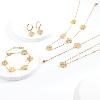 Vintage Clover Bracelet, Necklace and Earring