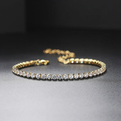 The new cross-border stainless steel diamond bracelets from Europe and the United States are cold and indifferent, and there are many rows of diamond micro-inlaid zircon jewelry, men's and women's hand jewelry