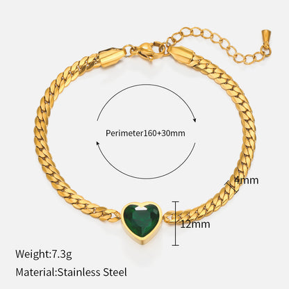Viral Heart Necklace Set & Bracelet