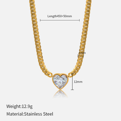 Viral Heart Necklace Set & Bracelet