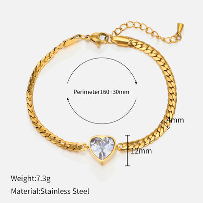Viral Heart Necklace Set & Bracelet